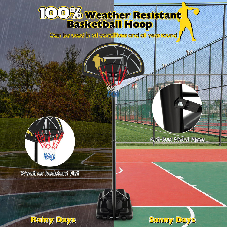 4.25-10 Feet Portable Adjustable Basketball Goal Hoop SystemCostway Gallery View 8 of 10